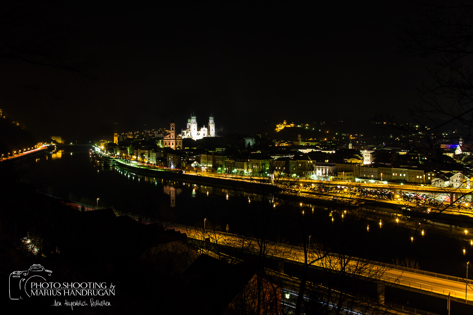Nachtaufnahme über Passau