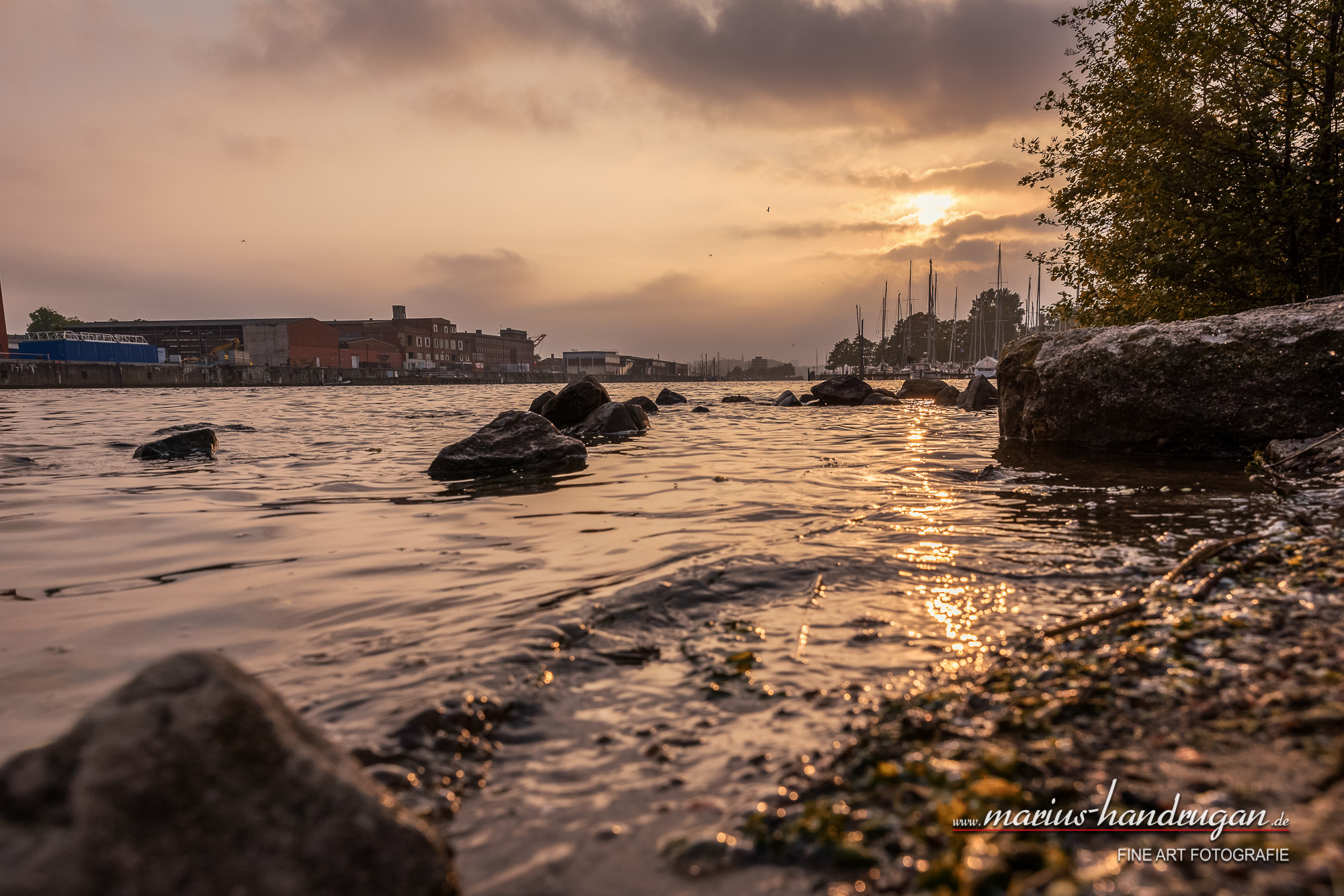 Sonnenuntergang am Strand in Kiel