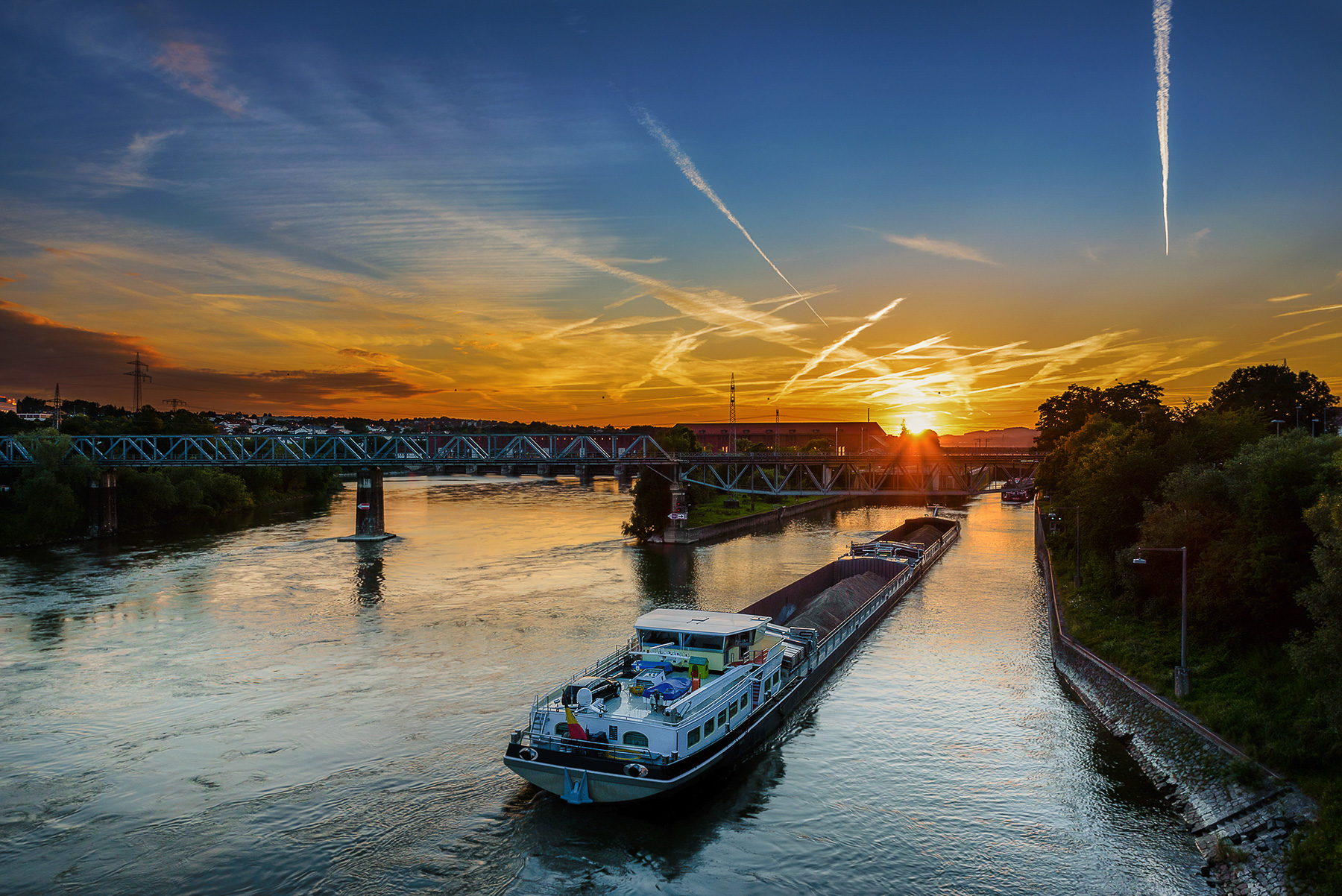 Sonnenuntergang in Passau über Kachlet